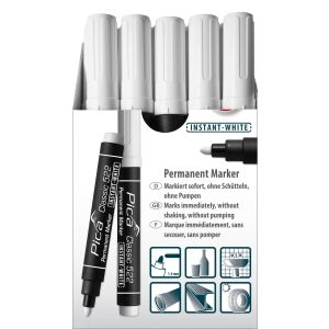 Pica Permanentmarker INSTANT WHITHE, Rundspitze 2-4mm,...