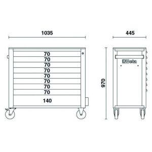 Werkzeugwagen 9 Schubladen Anti-Kipp-System breite...