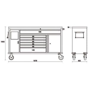 Beta C45PRO MWS/X Werkzeugwagen Work Station