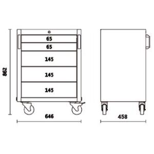 Beta C45PRO C5 Werkzeugwagen mit 5 Schubladen 