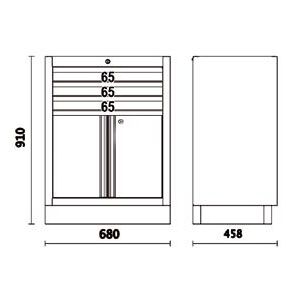 Beta C45PRO MA Feststehendes Modul,3 Schubladen,2 Türen