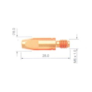 Stromdüse - Kontakdüse M6 Ø8x28 0,8mm